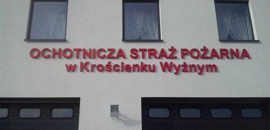 OSP Krośnienko Wyżne - litery przestrzenne ze styroduru i akrylonu